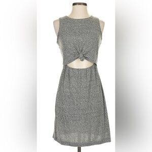 Aerie Gray Front Tie Mini Dress